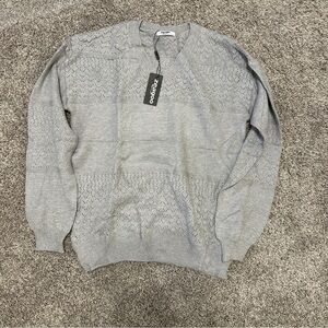 Zeagoo Light Gray Men's Crewneck Sweater